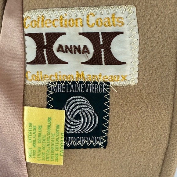 Vintage Elegant Tan Long 100% Wool Coat Old Money Fits like a small w/ scarf - Picture 10 of 16